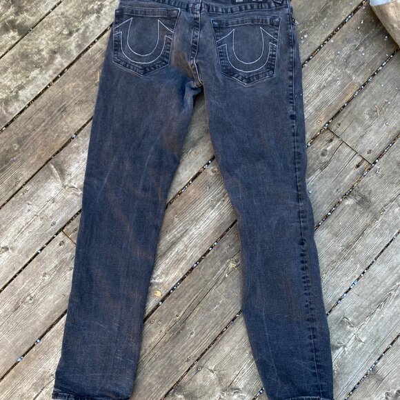 True Religion Jeans Size 33 Geno Relaxed Slim Gray - Picture 5 of 7